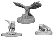 Pathfinder Battles Deep Cuts Unpainted Miniatures: Familiars (Owl, Frog, & Cat)